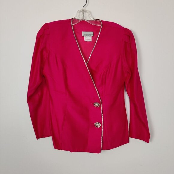 Vintage Algo Boutique Women's Pink Jacket & Maxi Skirt Set Sz Med Party Cocktail - Picture 10 of 16